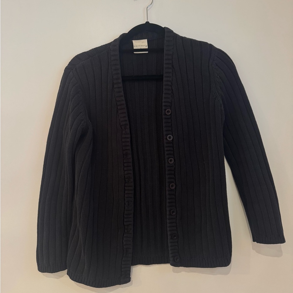 Black Ribbed Sweater by Partners 100% cotton